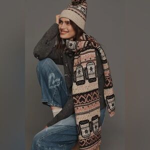 🆕 Anthropologie fairisle icon knit scarf